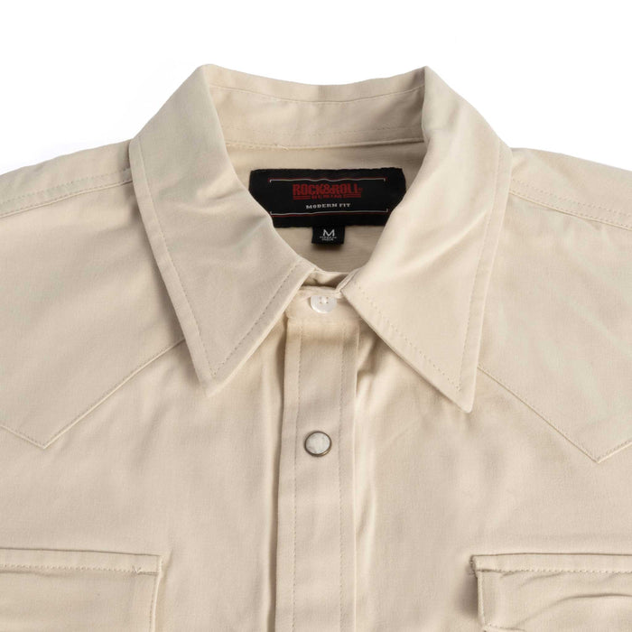 Rock & Roll Denim Men's Solid Woven Pearl Snap Shirt