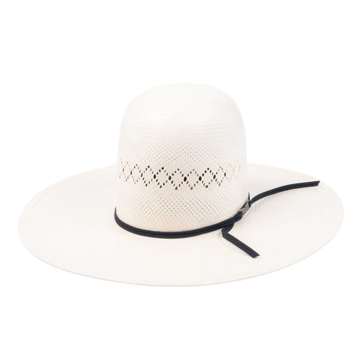 American Fancy Vent Solid Weave Ivory Open Crown Straw Hat - 4 1/4" HATS - STRAW HATS American Hat Co.