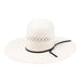 American Fancy Vent Solid Weave Ivory Open Crown Straw Hat - 4 1/4" HATS - STRAW HATS American Hat Co.
