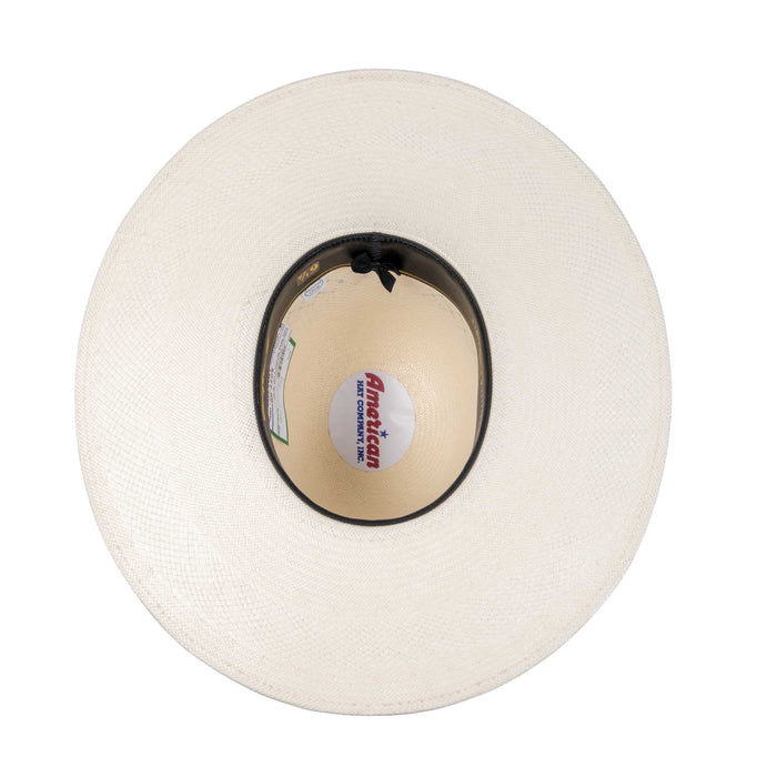 American Fancy Vent Solid Weave Ivory Open Crown Straw Hat - 4 1/4" HATS - STRAW HATS American Hat Co.