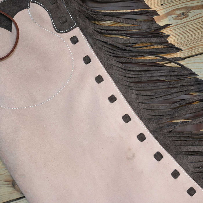 WLC Rose & Brown Stepthrough Chaps with 1/2 Zips Tack - Chaps & Chinks WLC