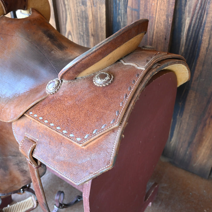 15.5" USED ROO HIDE BARREL SADDLE Saddles - Used ROO HIDE