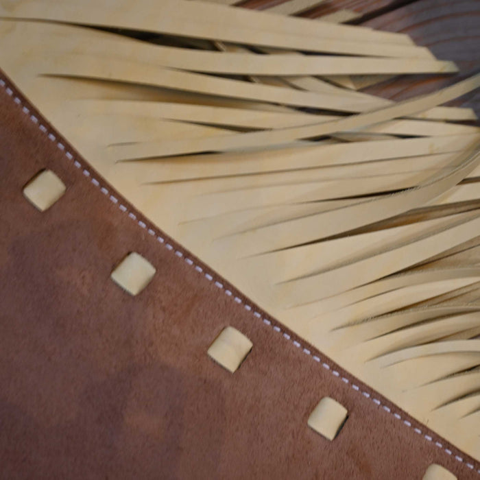 WLC Brown & Yellow Stepthrough Chaps with 1/2 Zips Tack - Chaps & Chinks WLC