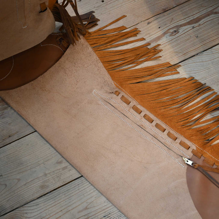 WLC Brown Stepthrough Chaps with 1/2 Zips Tack - Chaps & Chinks WLC