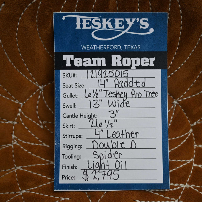 14" TESKEY'S TEAM ROPING SADDLE