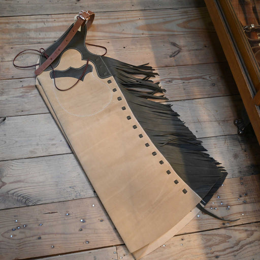 WLC Tan & Olive Stepthrough Chaps with 1/2 Zips Tack - Chaps & Chinks WLC