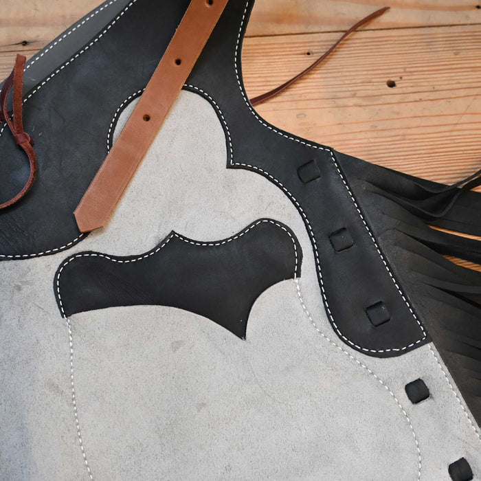 WLC Gray & Black Stepthrough Chaps with 1/2 Zips Tack - Chaps & Chinks WLC