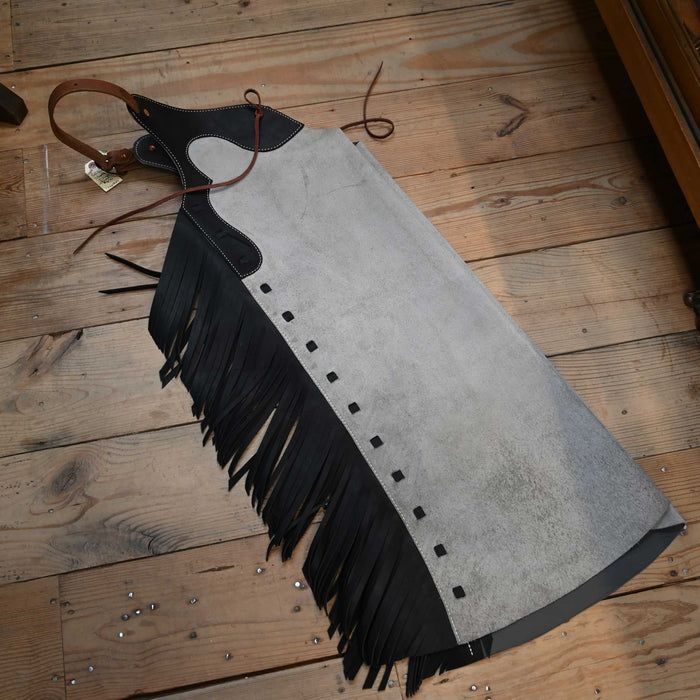 WLC Gray & Black Stepthrough Chaps with 1/2 Zips Tack - Chaps & Chinks WLC