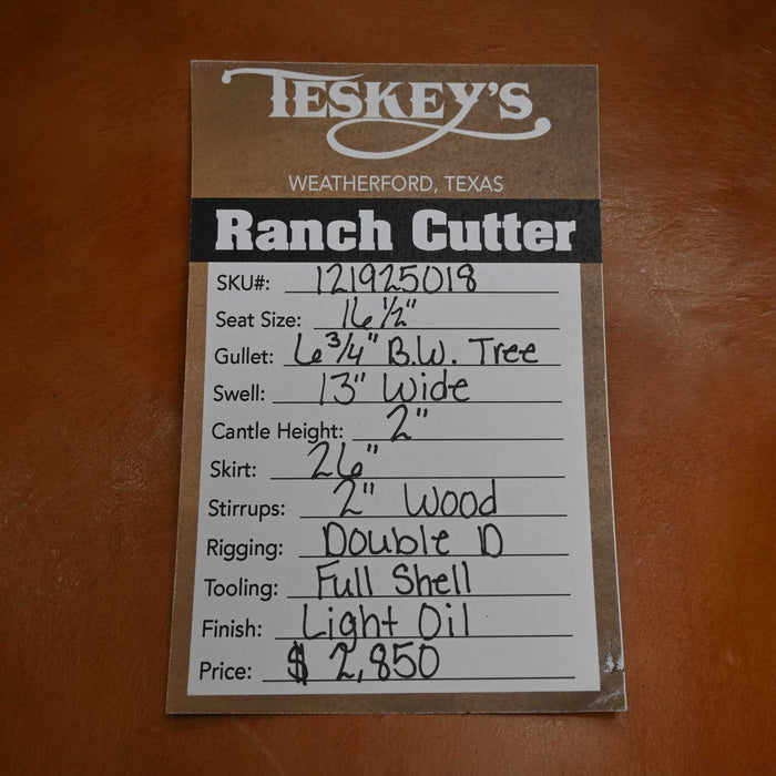 16.5" TESKEY'S PRO CUTTER RANCH CUTTER SADDLE