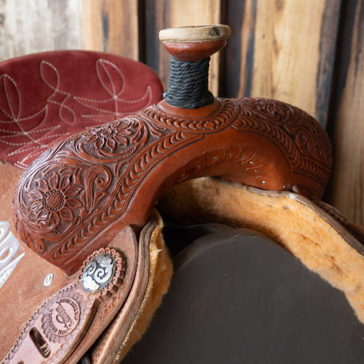 15" USED TESKEY'S TEAM ROPING TROPHY SADDLE Saddles - Used Teskey's Saddlery