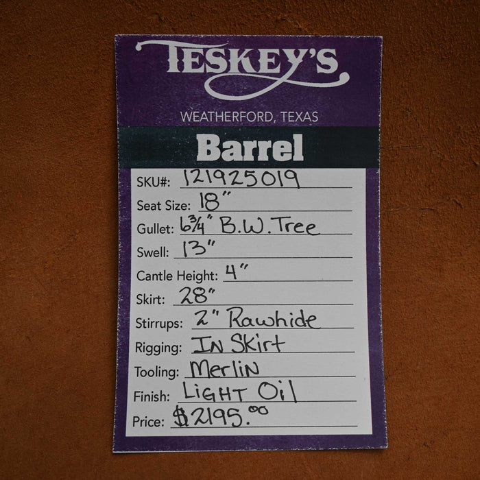 18" TESKEY'S BARREL SADDLE