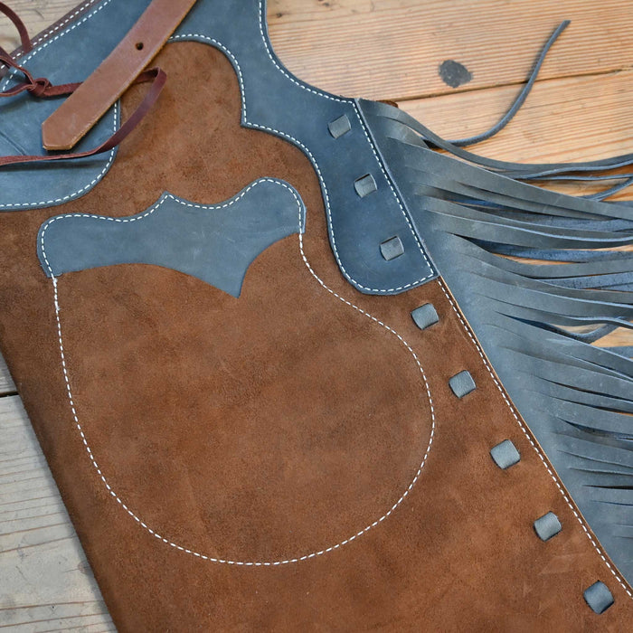 WLC Brown Stepthrough Chaps with 1/2 Zips Tack - Chaps & Chinks WLC