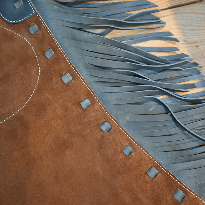 WLC Brown Stepthrough Chaps with 1/2 Zips Tack - Chaps & Chinks WLC