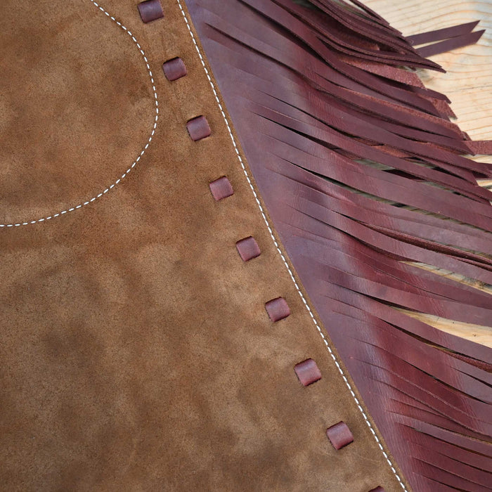 WLC Brown Stepthrough Chaps with 1/2 Zips Tack - Chaps & Chinks WLC