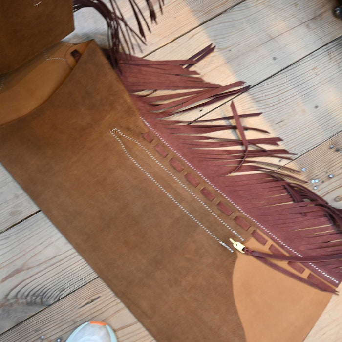 WLC Brown Stepthrough Chaps with 1/2 Zips Tack - Chaps & Chinks WLC