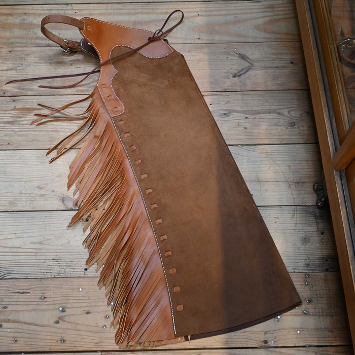 WLC Brown Stepthrough Chaps with 1/2 Zips Tack - Chaps & Chinks WLC