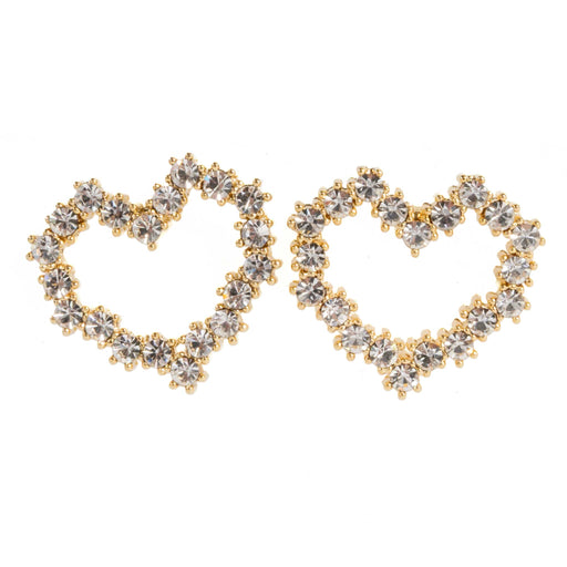 Crystal Heart Shaped Stud Earrings WOMEN - Accessories - Jewelry - Earrings Betty Oh