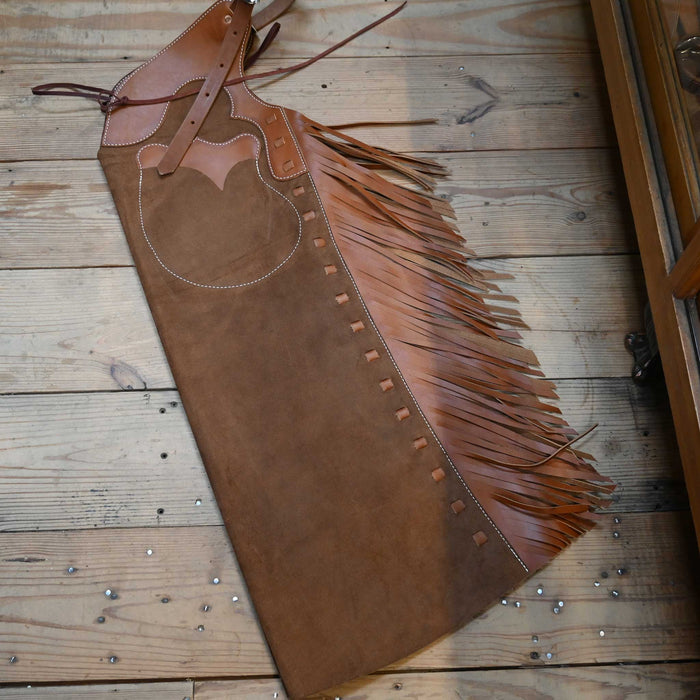 WLC Brown Stepthrough Chaps with 1/2 Zips Tack - Chaps & Chinks WLC