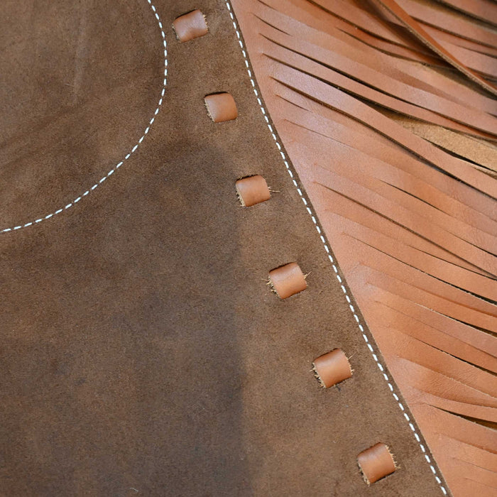 WLC Brown Stepthrough Chaps with 1/2 Zips Tack - Chaps & Chinks WLC