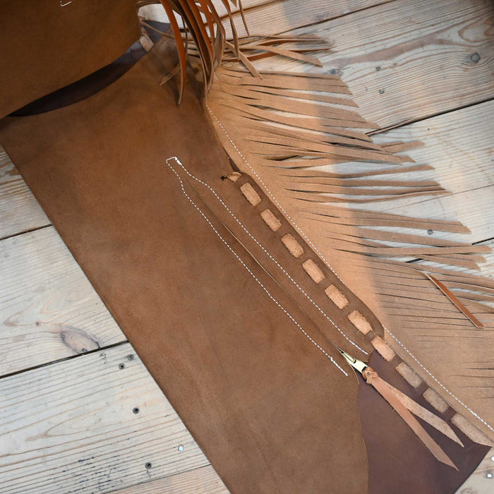 WLC Brown Stepthrough Chaps with 1/2 Zips Tack - Chaps & Chinks WLC