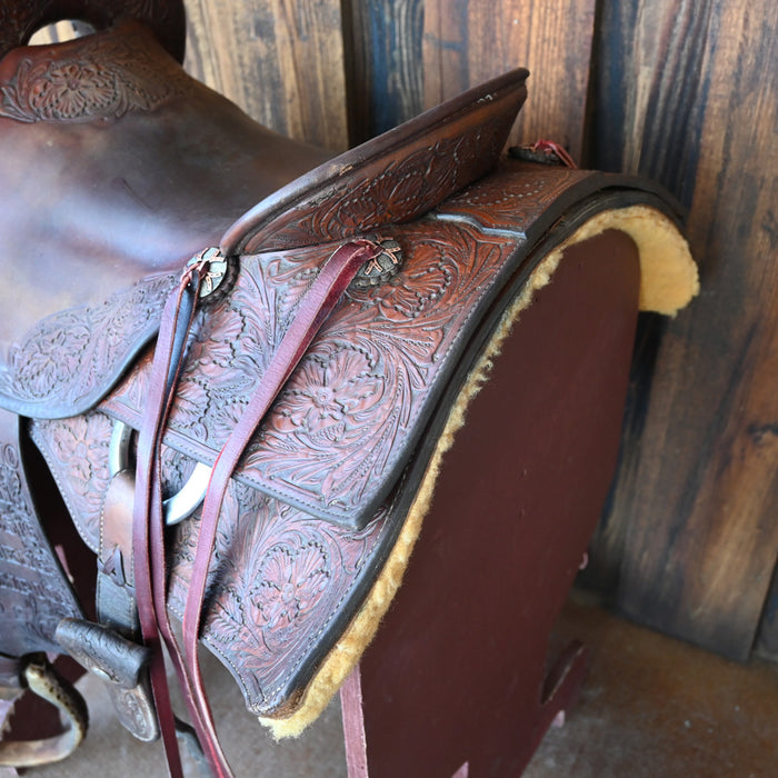 16" USED ROO HIDE RANCH CUTTER SADLE