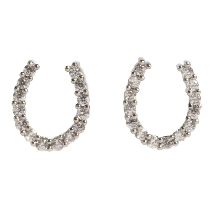 Silver Horseshoe Stud Earrings WOMEN - Accessories - Jewelry - Earrings Betty Oh