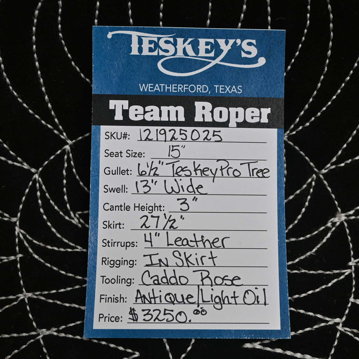 15" TESKEY'S TEAM ROPING SADDLE