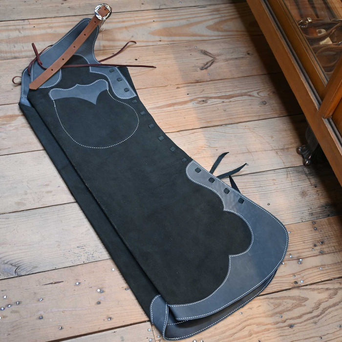 WLC Weighted Black Stepthrough Chaps Tack - Chaps & Chinks WLC