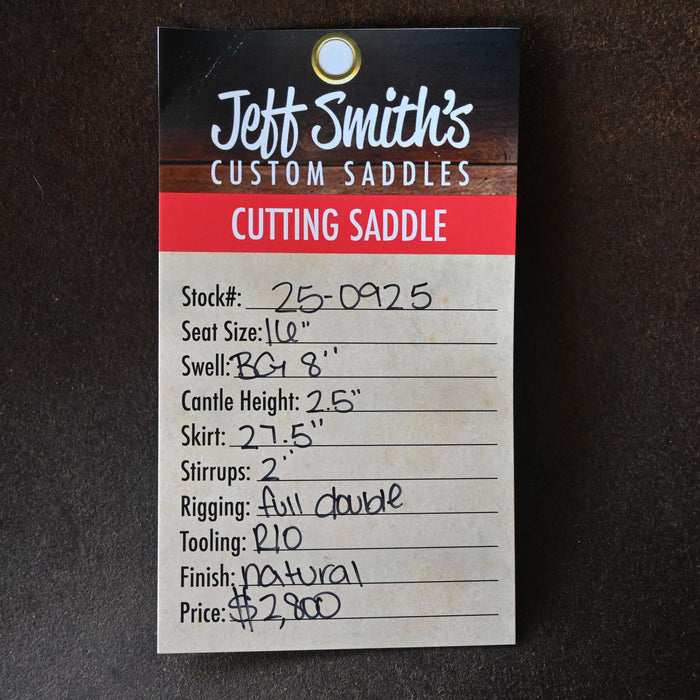 16" USED JEFF SMITH BEAU GALYEAN CUTTING SADDLE