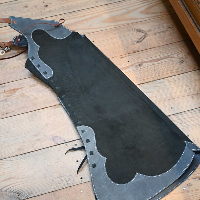 WLC Weighted Black Stepthrough Chaps Tack - Chaps & Chinks WLC