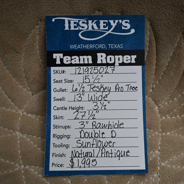 15.5" TESKEY'S TEAM ROPING SADDLE