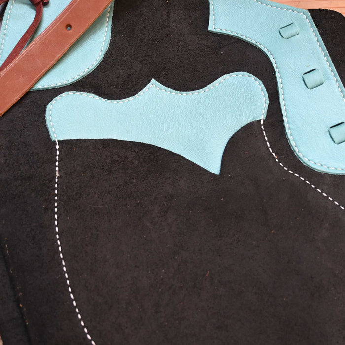 WLC Black & Turq. Stepthrough Chaps Tack - Chaps & Chinks WLC