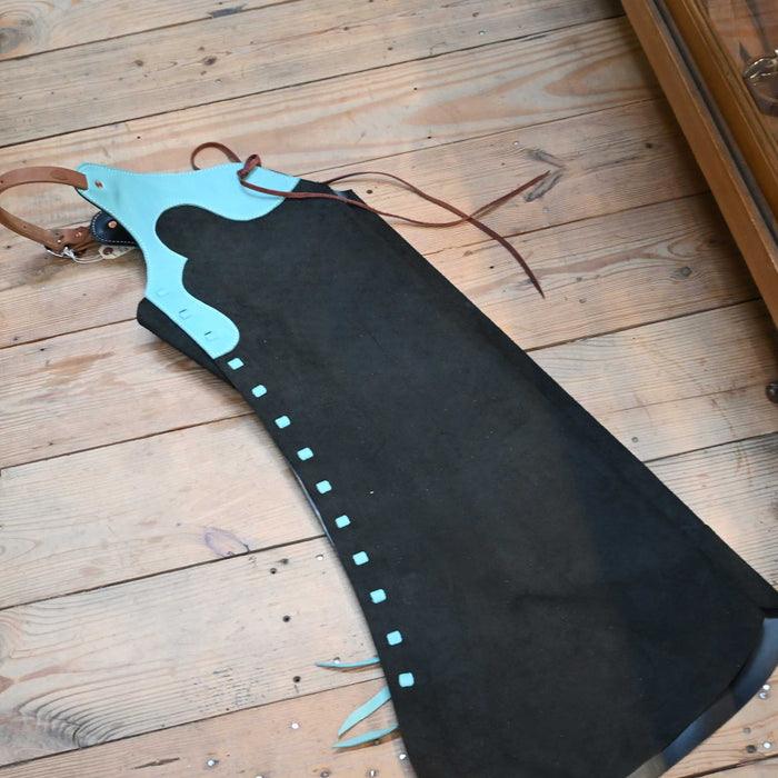 WLC Black & Turq. Stepthrough Chaps Tack - Chaps & Chinks WLC