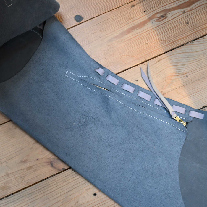 WLC Slate Blue & Gray Stepthrough Chap Tack - Chaps & Chinks WLC
