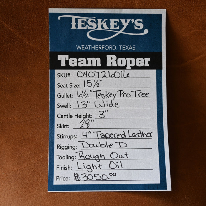 15.5" TESKEY'S TEAM ROPING SADDLE