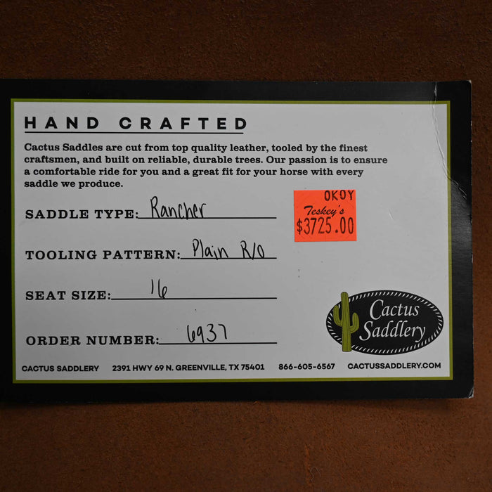 16" CACTUS RANCH SADDLE