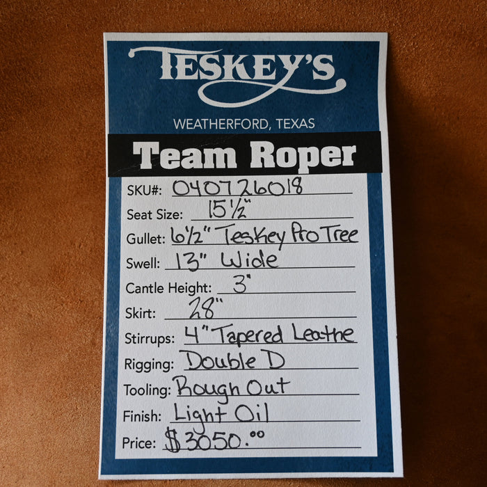15.5" TESKEY'S TEAM ROPING SADDLE