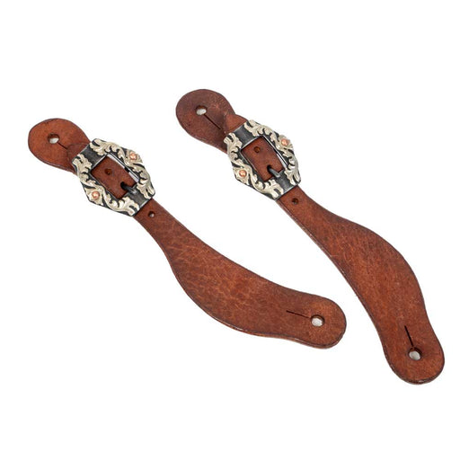 Teskey's Youth Contoured Shaped Spur Strap with Hex Buckle Tack - Spur Straps Teskey's