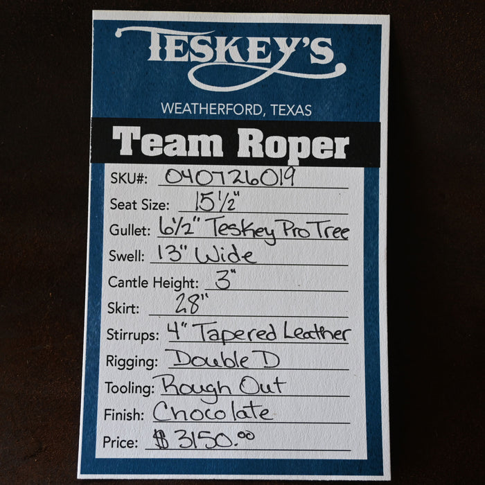 15.5" TESKEY'S TEAM ROPING SADDLE