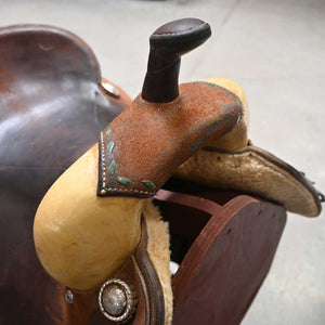 14" USED ROO HIDE BARREL SADDLE Saddles ROO HIDE