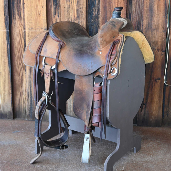 15.5" USED JEFF SMITH COW HORSE SADDLE
