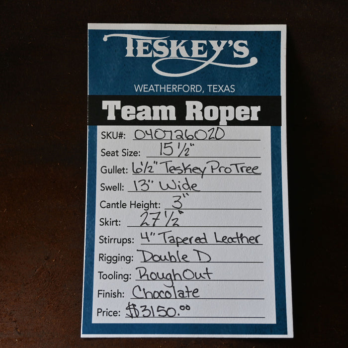 15.5" TESKEY'S TEAM ROPING SADDLE