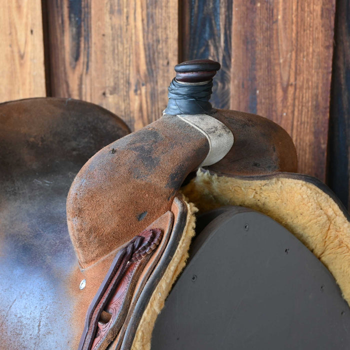 15.5" USED JEFF SMITH COW HORSE SADDLE