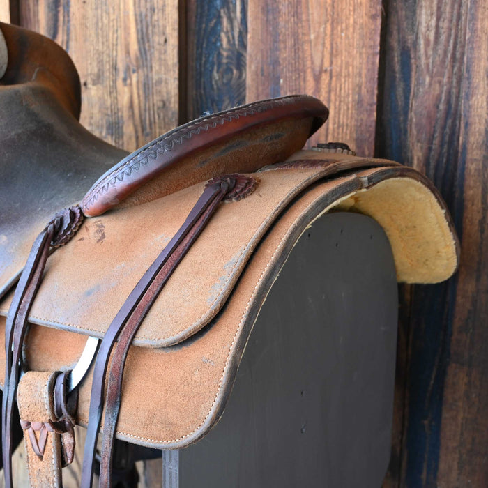 15.5" USED JEFF SMITH COW HORSE SADDLE