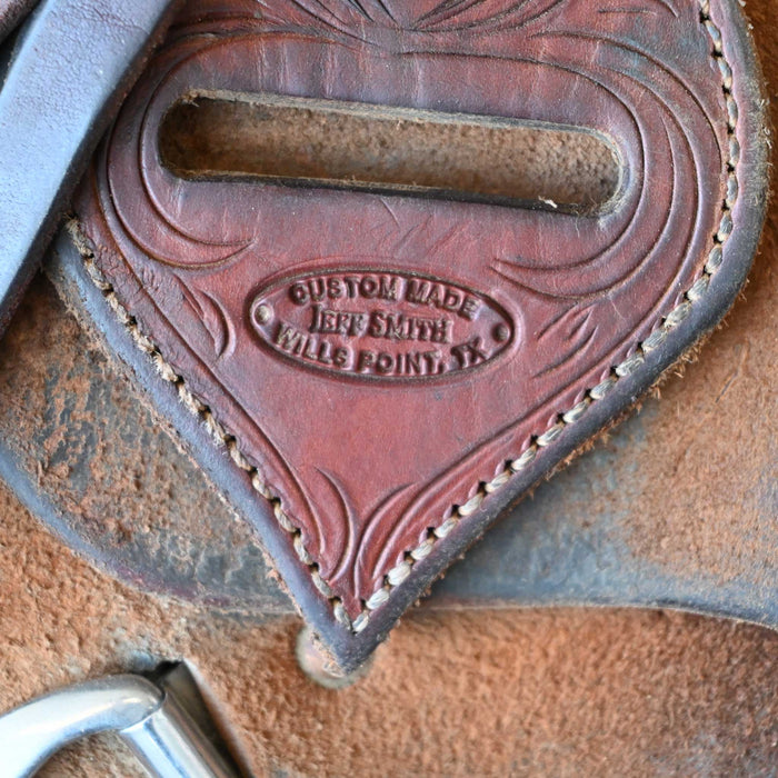 15.5" USED JEFF SMITH COW HORSE SADDLE