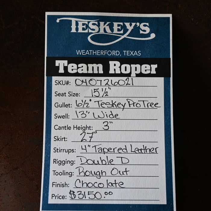 15.5" TESKEY'S TEAM ROPING SADDLE