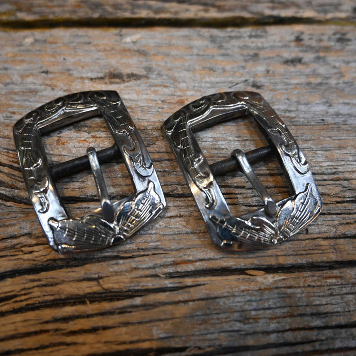 KAMPHAUS 5/8" Silver Mounted Square Headstall Buckles Tack - Conchos & Hardware Kamphaus