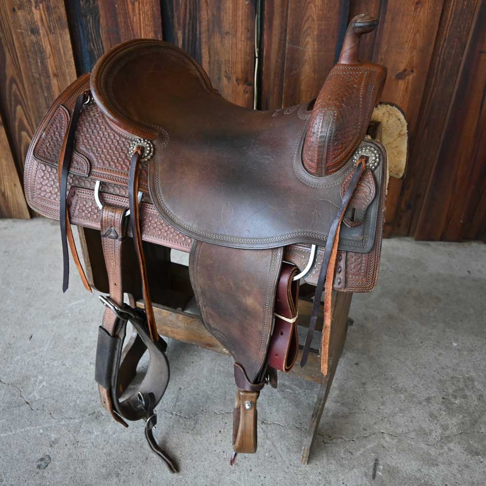 17.5" USED CALVIN ALLEN RANCH CUTTING SADDLE Saddles Calvin Allen   