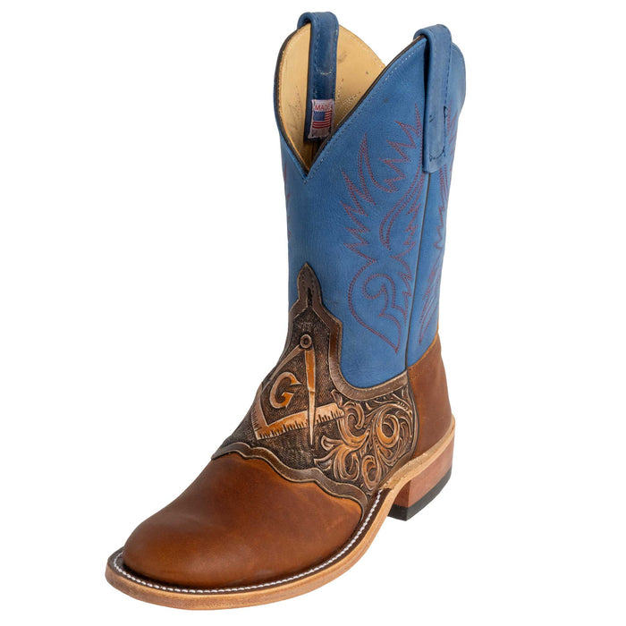 Anderson Bean Men's Round Toe Freemason Briar Blue Boot MEN - Footwear - Western Boots Anderson Bean Boot Co.
