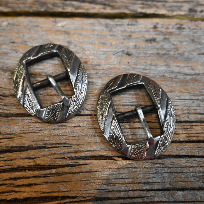 KAMPHAUS 5/8" Silver Mounted Round Bars Headstall Buckles Tack - Conchos & Hardware Kamphaus